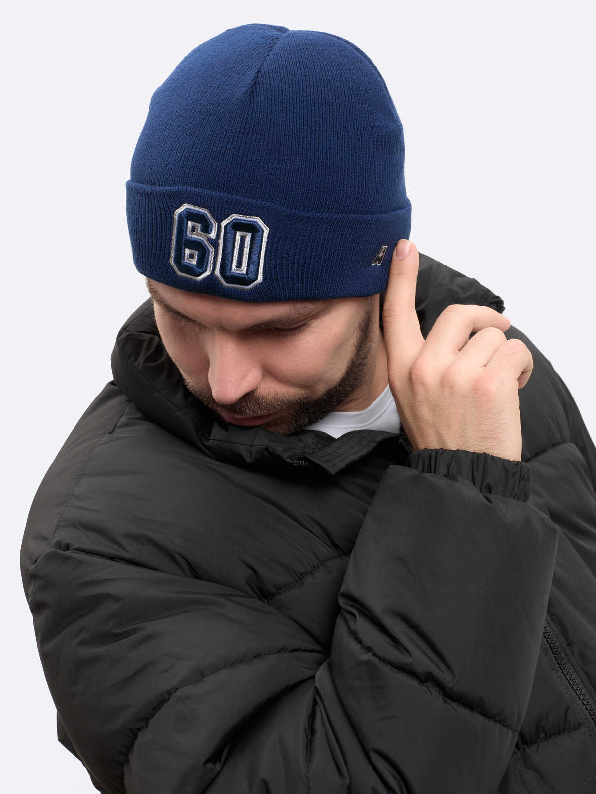 Шапка № 60 синяя