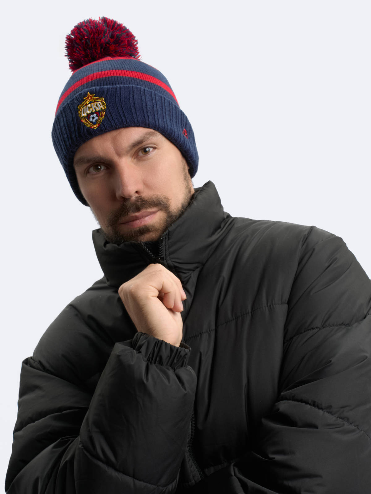 Шапка ПФК ЦСКА в полоску