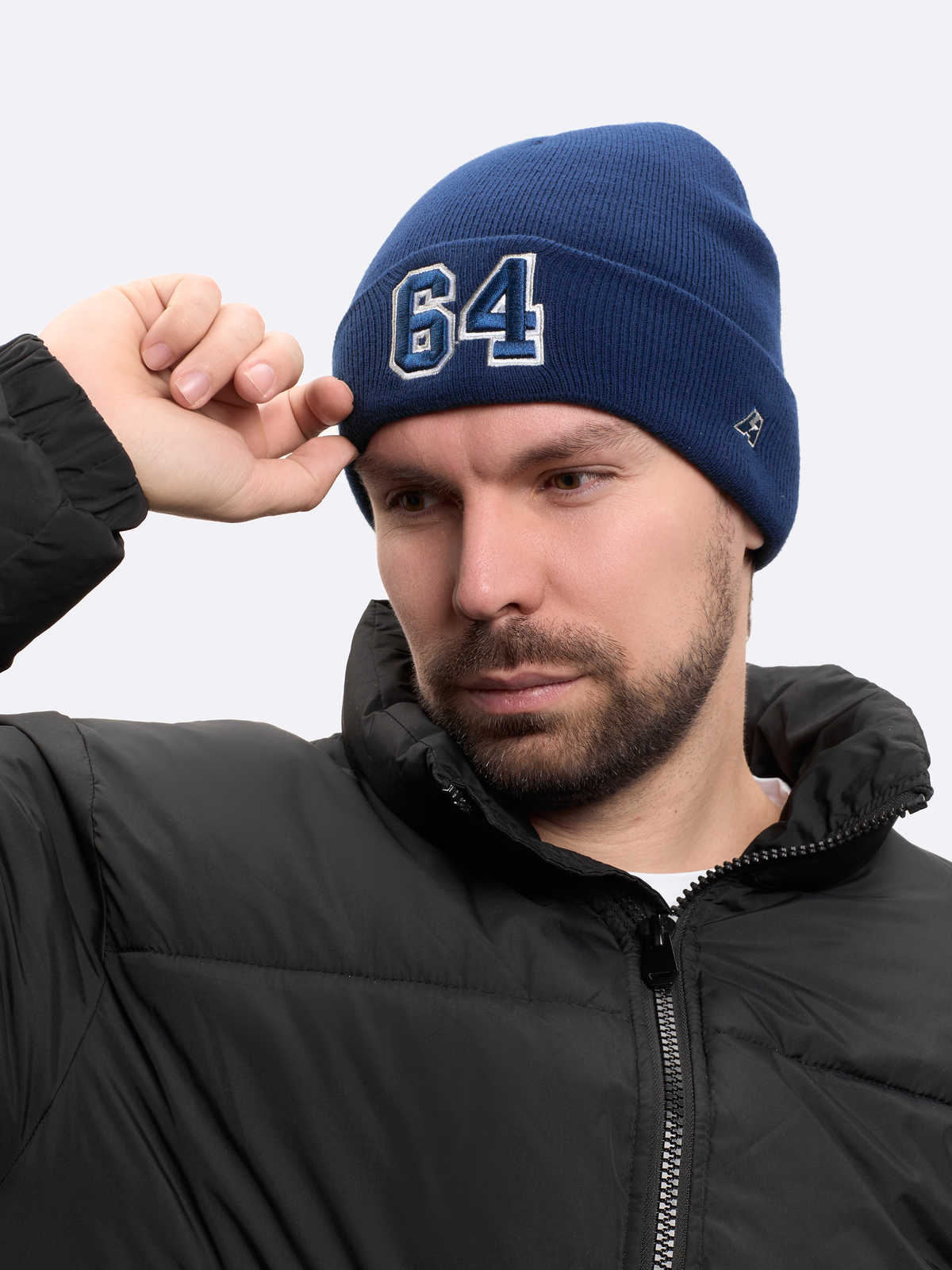 Шапка № 64 синяя