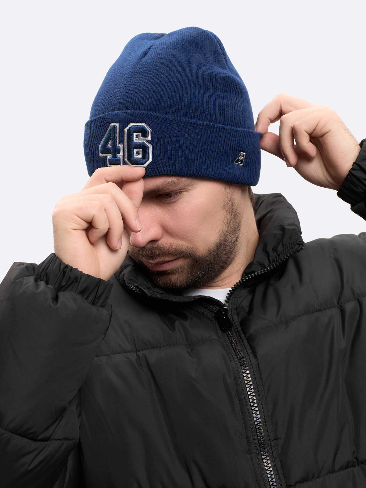 Шапка № 46 синяя