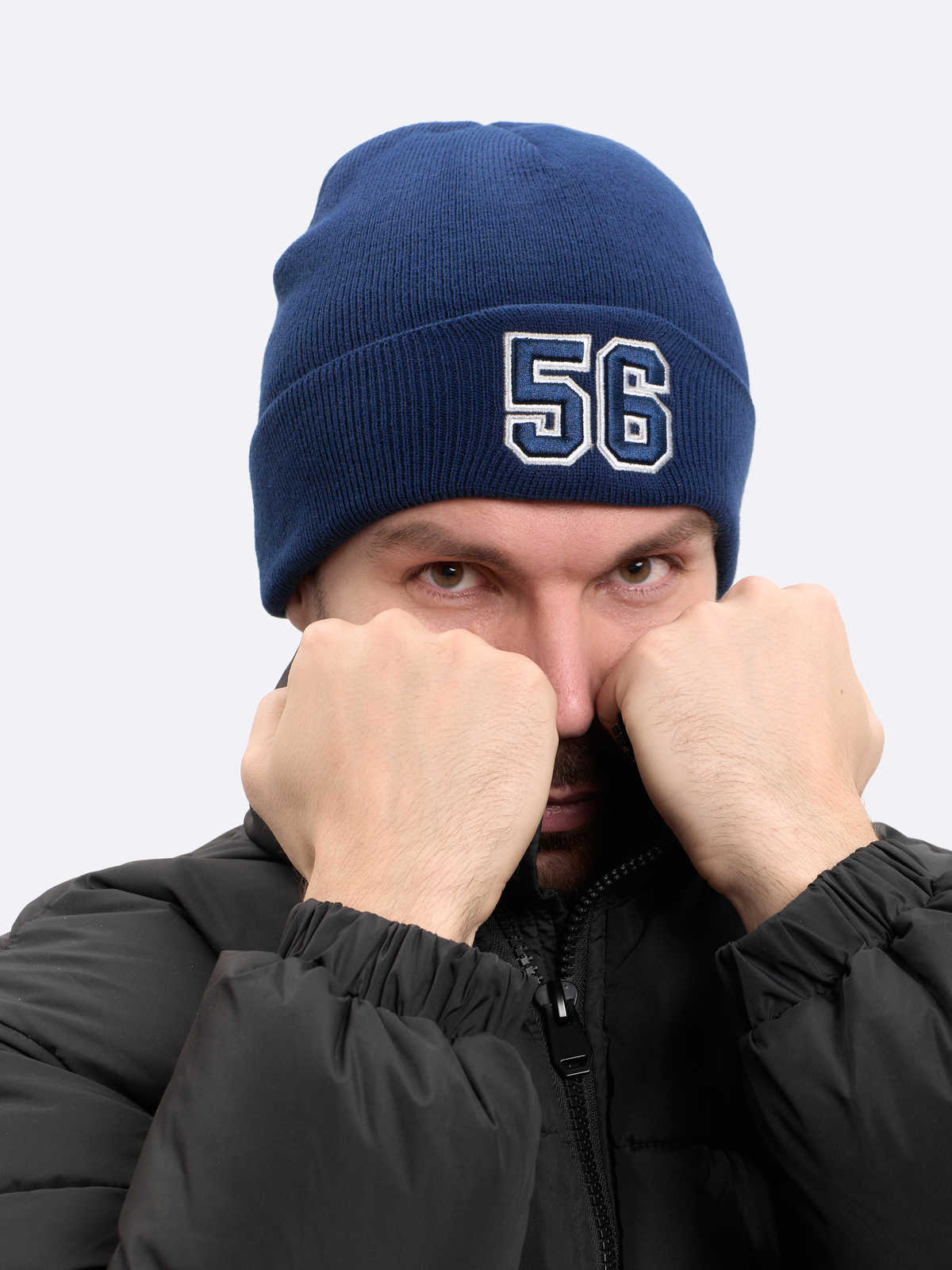 Шапка № 56 синяя