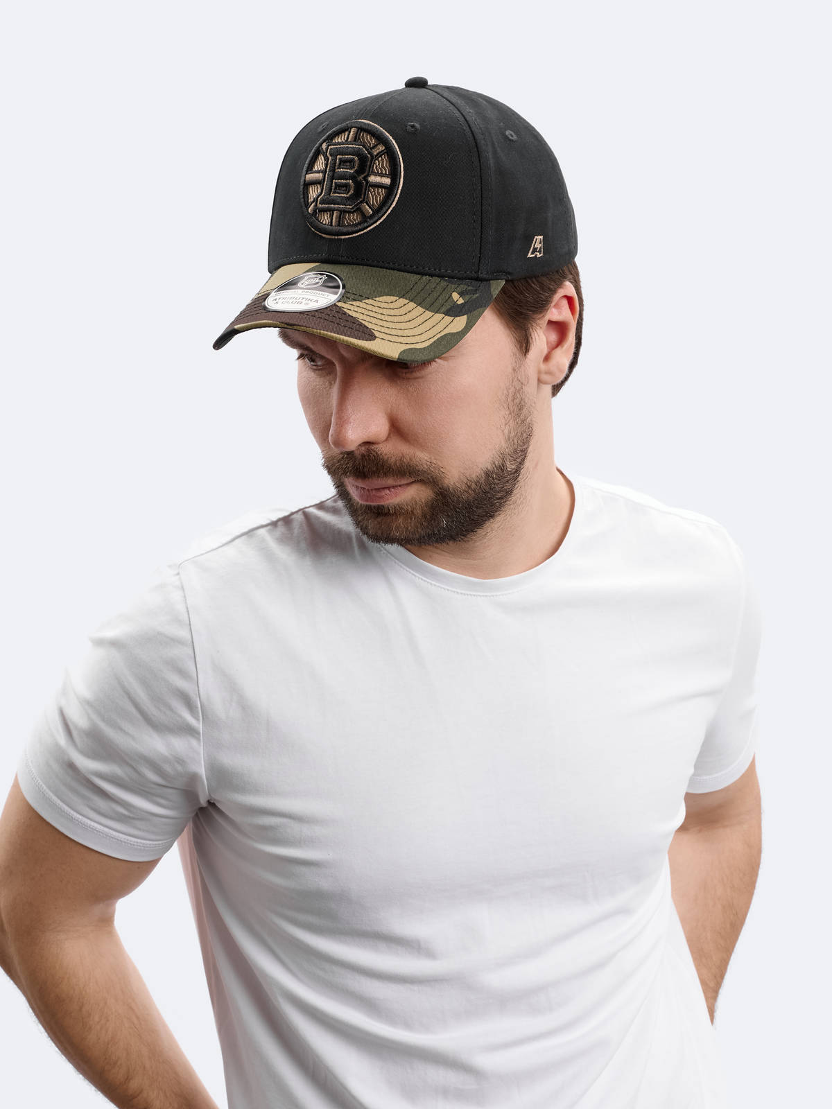 Бейсболка NHL Boston Bruins милитари