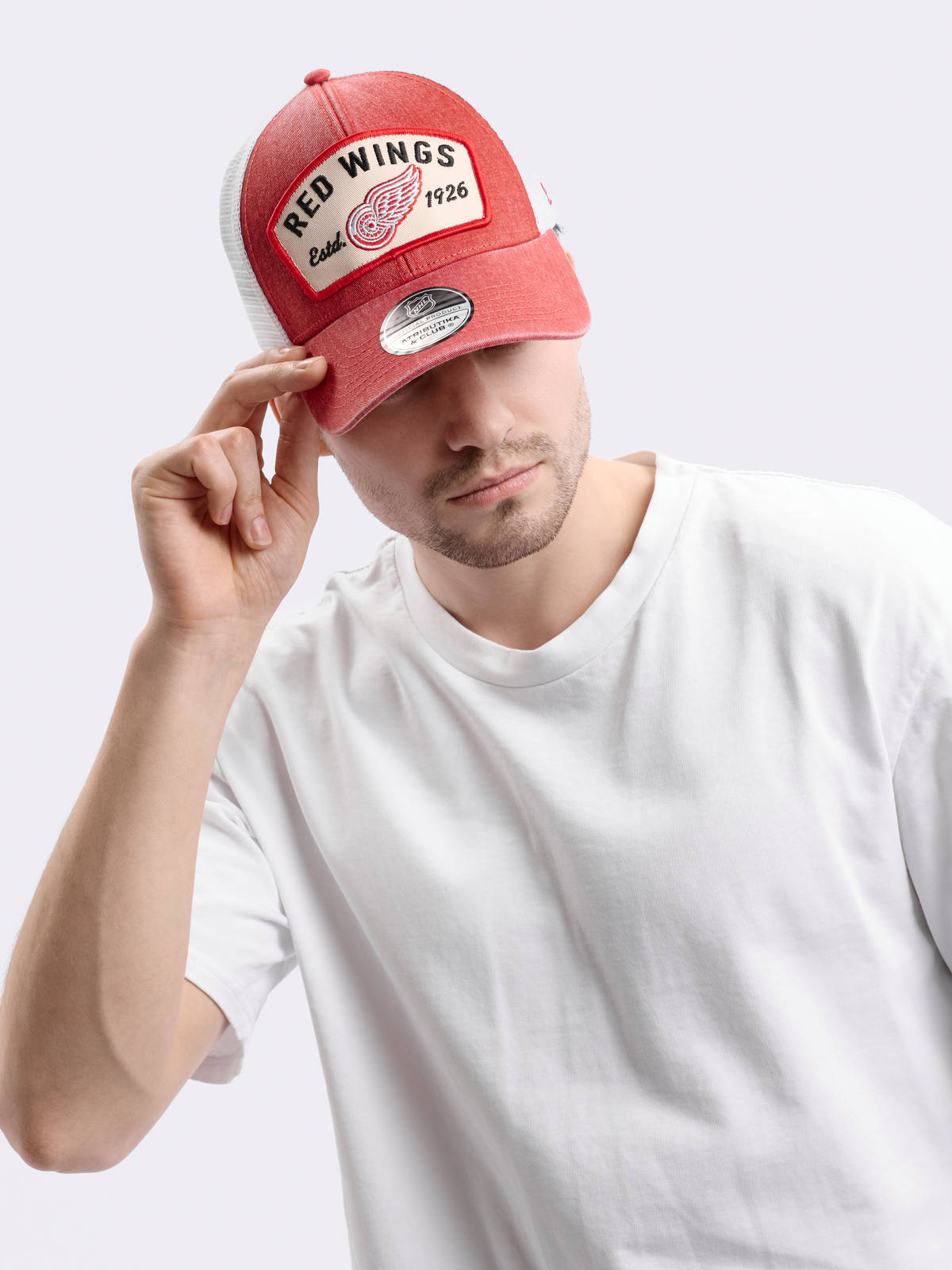 Бейсболка NHL Detroit Red Wings с сеткой